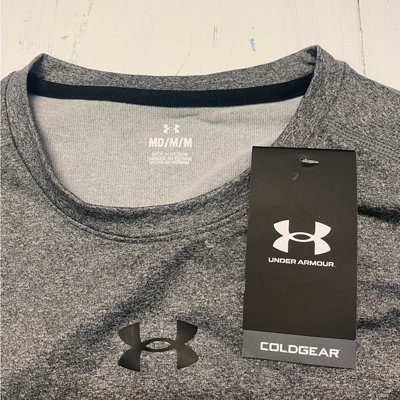 Under Armour Men’s Coldgear Fitted Long Sleeve Shirt, Gray, Size M - Picture 3 of 3